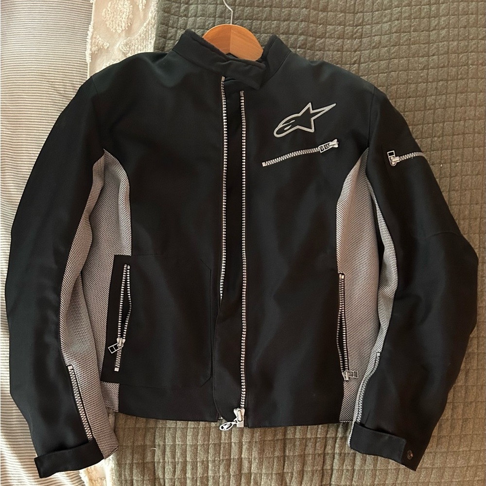 Women’s Alpinestar Black and Silver Motorcyle Jacket
